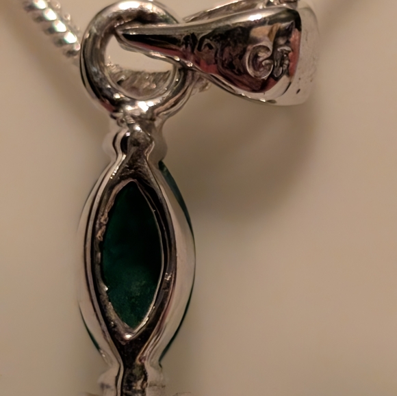 💥SALE💥 18K White Gold Filled Jade Cross Pendant With 925 Sterling 22inch Chain - Picture 7 of 11